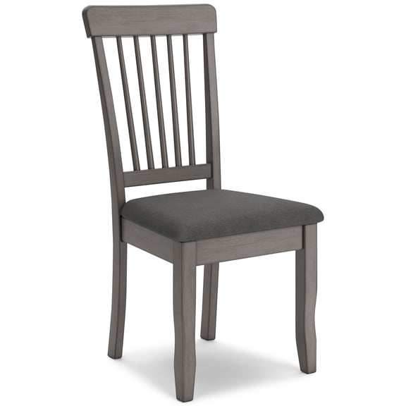 Signature Design by Ashley Shullden Upholstered Dining Side Chair Set (2), Gray, Modern Wood Chairs with Cushioned Seats and Spindle Back
