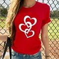 thumbnail image 2 of KIHOUT Fashion Tops for Women Ladies Girls Plus Size Valentine's Day Print Tees Short Sleeve T Shirt Blouse Tops, Size S-3XL, 2 of 8