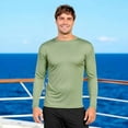 thumbnail image 2 of INGEAR Men's UPF 50+ Long Sleeve Sun Shirt, Quick-Dry UV Protection Rash Guard Military Green, XL, 2 of 6