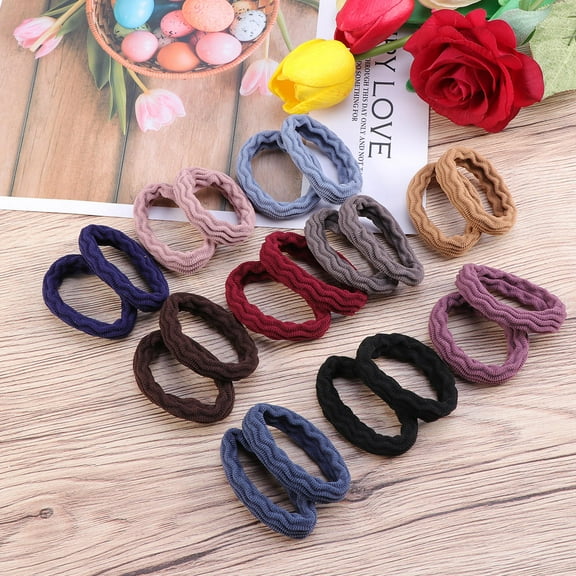WEUVEB 20pcs Thick Hair Bands Assorted Color Hair Accessories for Teen Girls