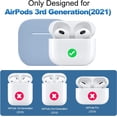 thumbnail image 2 of GFDYREE Compatible with AirPods 3 Case, Protective Silicone Cover for AirPods 3rd Generation Case 2021, Wireless Charging - Denim Blue, 2 of 7