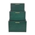 thumbnail image 4 of Sable Set of 3 Trunks with Gold Handles - Green, 4 of 11