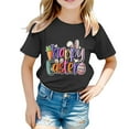 thumbnail image 3 of Easter Shirts for Girls Size 5 Kid Girls Easter Cute Graphic Round Neck Short Sleeve Tee Summer Casual T Shirt,12-13 Years,Y1-Black, 3 of 4