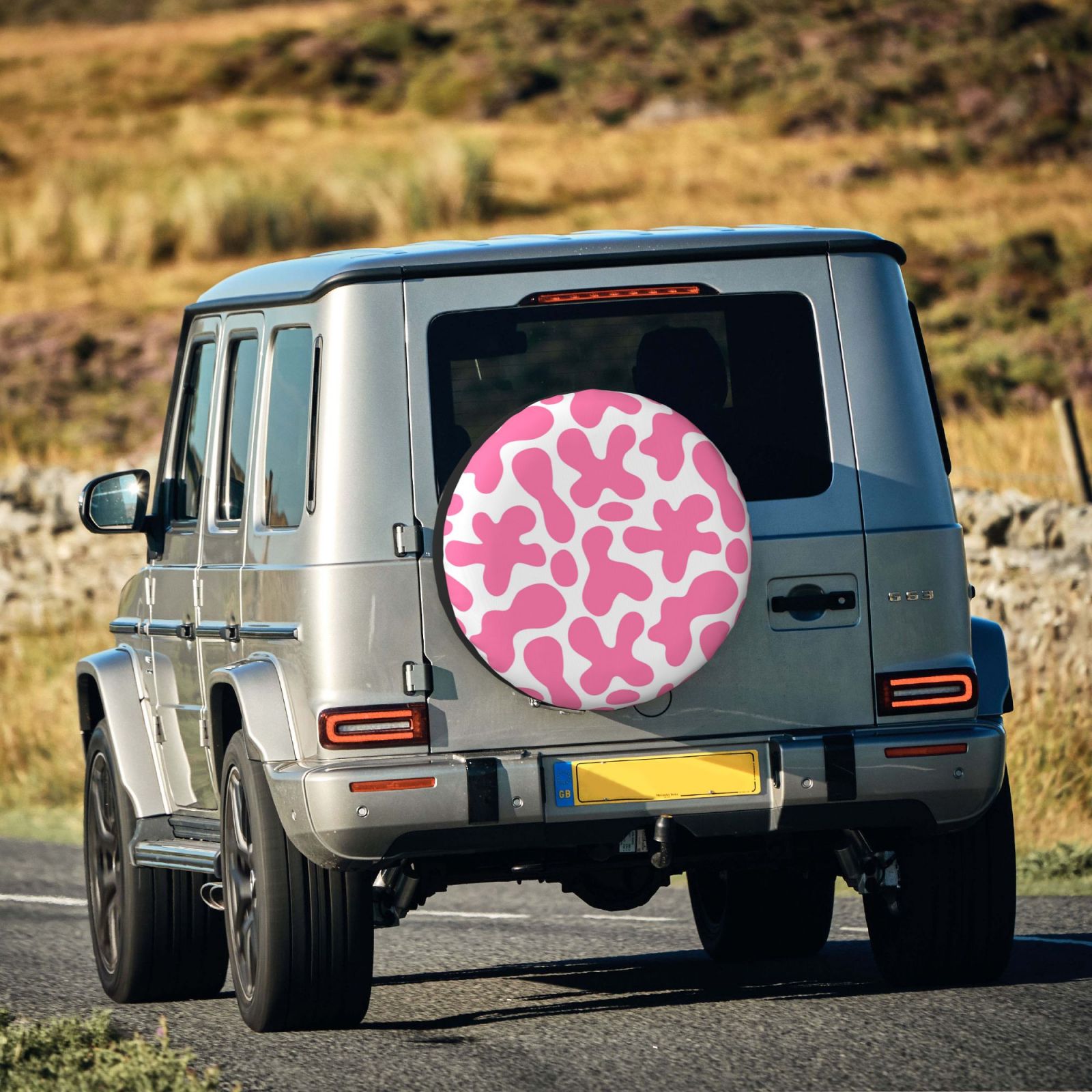 Pink Cow Print Spare Tire Cover 防水 Dust-Proof UV Sun Wheel Tire Cov Spare Tire Cover PINK Camouflage HORSE Fit for Ford Bronco Jeep