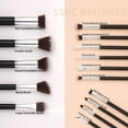 thumbnail image 6 of Fofosbeauty 15Pcs Travel Makeup Brushes set with Bag Makekup Tools Foundation Blending Blush Eyeliner Shadow Brow Concealer Brushes Kit Black, 6 of 6