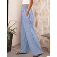thumbnail image 6 of Wide Leg Pants for Women BWASD Casual Loose Plaid Pattern Flowy Palazzo Pants Baggy High Waist Elastic Trousers Blue S-XXL Summer Beach Vacation Travel 2026, 6 of 7