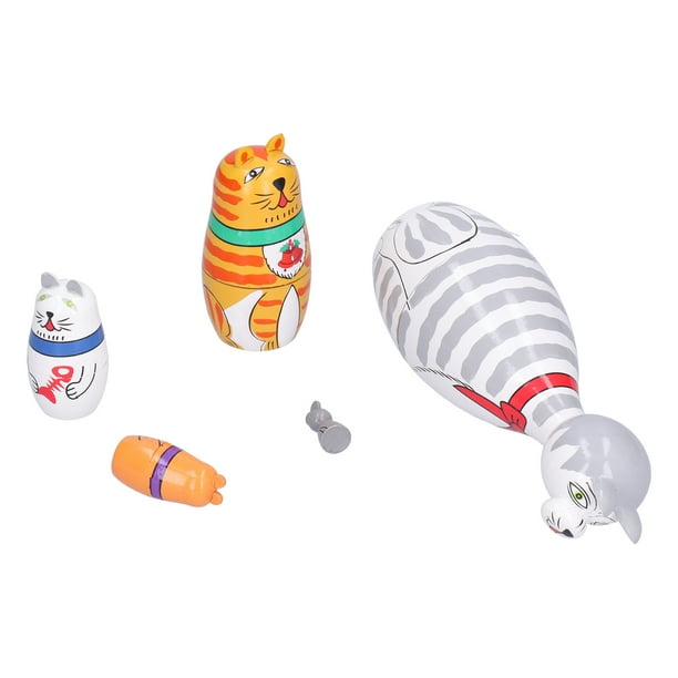 Artesanía, Innovador Adorno De Anidación De Dibujos Animados De Gato De Cuello Largo Hermoso Para Regalo Festivo Para Adornos De Escritorio Para Amigos Niños Para Familia ZAQW Home Decoration