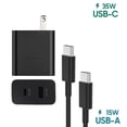 thumbnail image 1 of Super Fast Charging 35W Dual Port Wall Charger USB C Adapter, (35W+15W) for Motorola Edge (2021) Super Fast Charging for USB C Phones and Devices - Black, 1 of 5