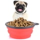thumbnail image 4 of Comedero plegable grande para perros, bebedero portátil de silicona para mascotas, comedero plegable y expandible para gatos, dispensador de agua con mosquetón para viajes, paquete de 2 (L), 4 of 5