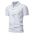 thumbnail image 2 of Sngxgn Short-Sleeve Classic Fit Mens Polo Shirt with and Polo Shirt(White,S), 2 of 8