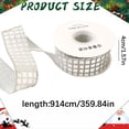 thumbnail image 3 of Clearance Under $2 Wired Ribbon with Shiny Grid Front and Satin Backing for Christmas Crafts - 10 Yards, 3 of 5