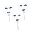 thumbnail image 3 of AMLESO Hand Fan Summer Decoration Clear Round Pocket Fan for Performance Gift Dance 3 Pieces, 3 of 8