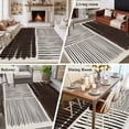 thumbnail image 5 of Large Area Rugs for Living Room Bedroom, Black Striped 6'x9' Rug Washable Carpet Runner Indoor Outdoor, Farmhouse Stripes Modern Abstract Art Non Slip Floor Mats Rug for Kitchen, Playroom, 5 of 8