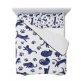 thumbnail image 7 of Quilts Queen Size Bedding Set, Blue Starry Sky Cat Lightweight Quilted Comforter, Cat Paw Farmhouse Soft Reversible Bedspread Coverlet with Pillow Covers for All Season, 90" x 96", 7 of 7