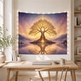 thumbnail image 5 of Glowing Tree on Island with Lake and Mountains Under Starry Sky, Mystical Fantasy for Nature Lovers, Mystical Wall Art Decor, Housewarming Gift, Tapestry Wall Hanging for Living Room and Bedroom, 5 of 7