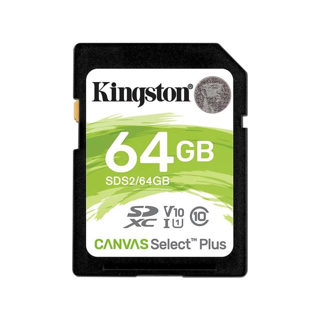 Memoria Kingston Canvas Select Plus SDXC UHS-I U1 de 64GB, Clase 10. Kingston SDS2/64GB