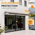 thumbnail image 4 of HJTER Window Awning Door Canopy Exterior, 40" x 60" Awnings for Doors Polycarbonate Cover Patio Door Awning Rain Snow Sunlight Protection Hollow Sheet (Brown Board & Black Bracket), 4 of 8