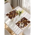 thumbnail image 5 of Yellow Flower Placemats Set of 6, Japanese Style Floral Leaf Textured Red Placemats for Dining Table, Place Mats for Kitchen Tabletop, Waterproof Wipeable Dining Table Mats Set, 5 of 9