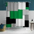thumbnail image 2 of LFEEY Green Geometric Shower Curtain, Modern Neutral Waterproof Fabric with Hooks, 72x78, 2 of 5