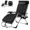 Black, variant on G-ocean Zero Gravity Chair, Camping Lounge Recline with Cup Holder Trays and Removable Cushion for Patio, Garden, Outdoor, Gray