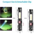 thumbnail image 5 of Linterna LED recargable, linterna magnética superbrillante de 1000 lúmenes, con luz de trabajo COB, resistente al agua, 4 modos, 2 juegos de linterna táctica de emergencia para acampar al aire libre, 5 of 5