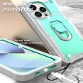 thumbnail image 5 of SaniMore for iPhone 14 Pro 6.1" 2022 Case with Hidden Bracket Rugged Heavy Duty Protective [Hard PC Back + Silicone Bumper] Shokcproof Anti-drop Tri-layer Hybird Shell for iPhone 14 Pro, Gray + Green, 5 of 7