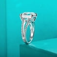 thumbnail image 4 of Silvago Jewel 2.1 Ct Emerald Cut Diamond Wedding Rings for Her - 14K White Gold Over Rings - Split Shank Engagement Promise Rings for Women's - Silver Clearance Wedding Rings - Baby Shower Gifts, 4 of 9
