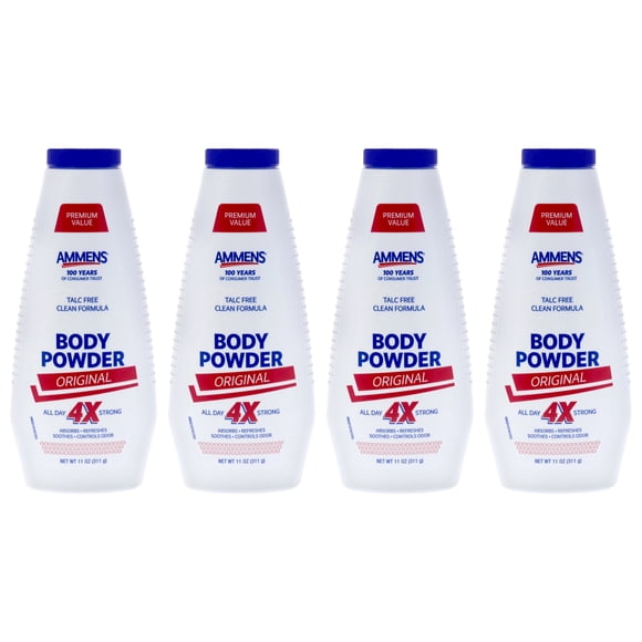 Poudre pour le Corps - Original par Ammens pour Unisexe - Poudre de 11 oz - Lot de 4