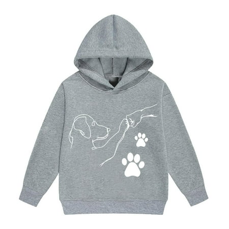 SGMVNU Kids Classic Solid Color Hoodie Casual Basic Pullover Hooded Sweatshirt Hoodie for Boys or Girls Fall WInter Clothes for Kids Size 10-11 Years Color lz1023_C-Grey