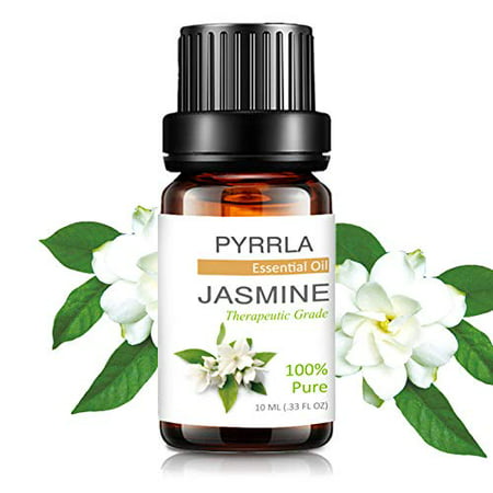 Pyrrla Essential Oil 10Ml Jasmine, Pure Therapeutic Grade Aromatherapy Essential Oils Basic Sampler Oils For Diffuser, Humidifier, Massage, Aromatherapy, Skin & Hair