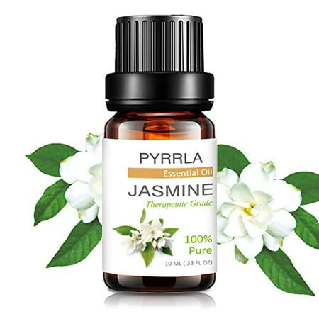 Pyrrla Essential Oil 10Ml Jasmine, Pure Therapeutic Grade Aromatherapy Essential Oils Basic Sampler Oils For Diffuser, Humidifier, Massage, Aromatherapy, Skin & Hair (Best Oil For Hair Massage)