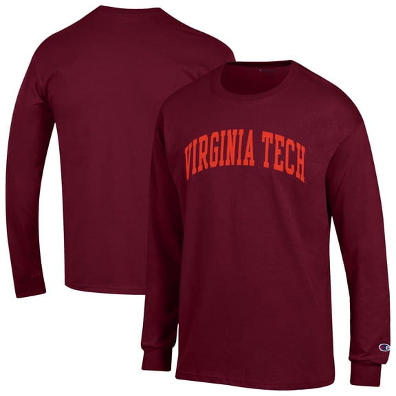 Men's Champion  Maroon Virginia Tech Hokies Basic Arch Long Sleeve T-Shirt