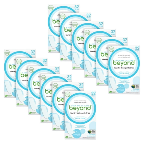 Beyond Laundry Detergent Strips [12 packs of 32 strips]- Free & Clear