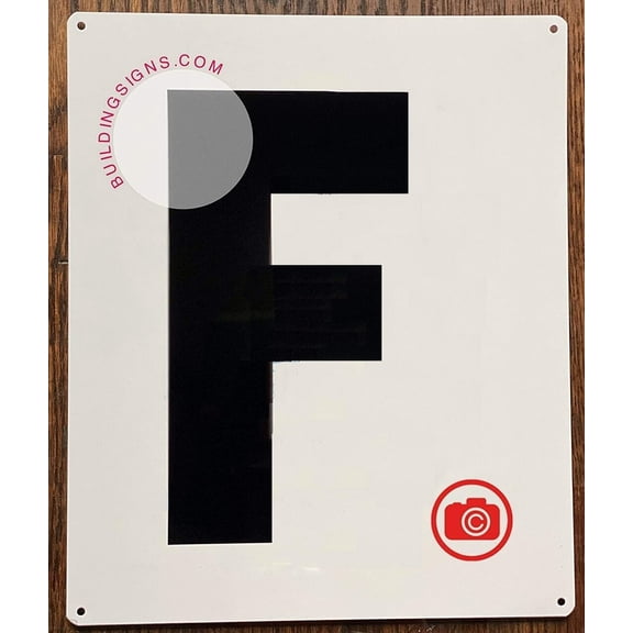 Large Letter F -Metal Sign - Parking LOT Sign (White,Aluminium,10X12)-EL ESTACIONAMIENTO LINE (ref-2201)