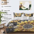 thumbnail image 4 of Sunflower Bee Bedding 3 Piece Duvet Cover Set Twin Size, Black Yellow Farm Flower Spring Summer Soft Microfiber Comforter Cover with Zipper Closure & Pillowcases, Wrinkle & FadeResistant Quilt Cover, 4 of 9