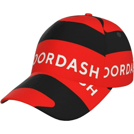 Doordashs Hat Curved Brim Baseball Cap Adjustable Snapback Cap for Men and Women Black