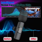 RONY 2 in 1 Wireless Lavalier Microphone for iPhone iPad, Play-plug Lapel Mics with Noise Reduction for Video Recording Live Stream Vlog Youtube