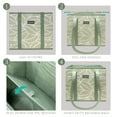 thumbnail image 3 of Wrapables 3Pk Reusable Grocery Bags, Heavy Duty Large Foldable Storage Shopping Totes with Reinforced Handles, Leaves, 3 of 7