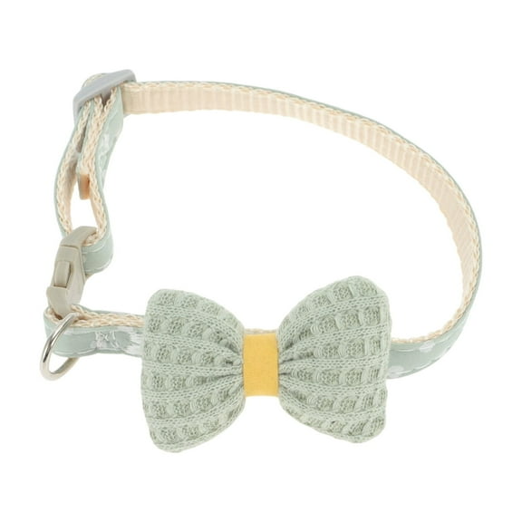 Unique Bargains 1 Pc Bow Pet Bell Collar Durable Dog Bell Collar for Dog Light Green