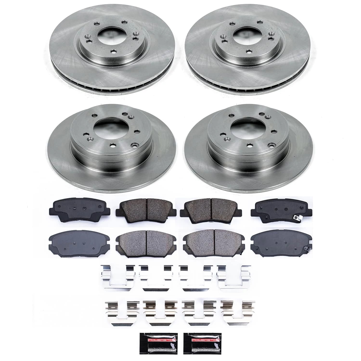 PowerStop Front and Rear Stock Replacement Brake Pad and Rotor Kit Fits: HYUNDAI Select Models KOE9061