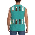 thumbnail image 4 of Gaeub Cute Cat Paw And Dog Men's Sleeveless Muscle Shirts Workout Tank Tops, Odor Protection and Comfortable - XX-Large, 4 of 8