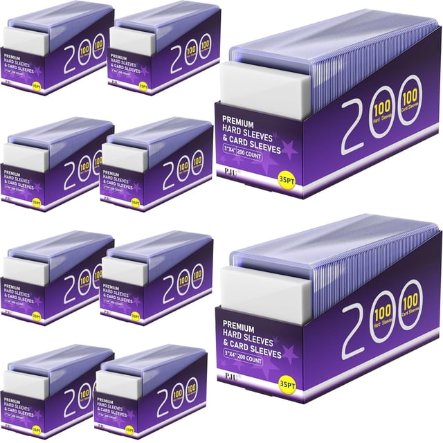 Fundas para tarjetas PJU 2000 de plástico duro con 1000 unidades duras y 1000 blandas