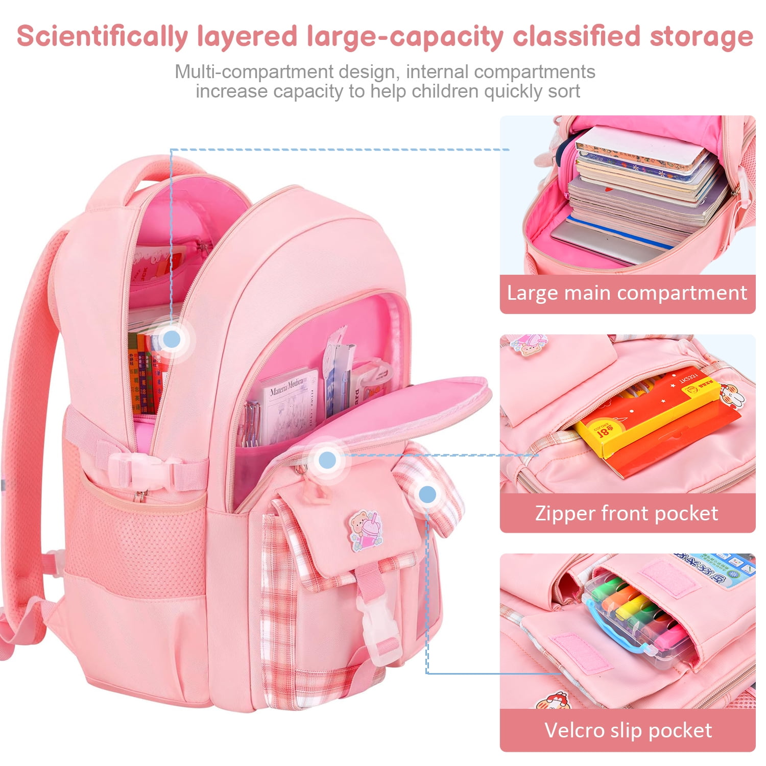 Pink cute back pack was 544 now selling for 200 ? Amazon.com: KBTYE Cute School Backpack for Women Men Casual  main image 3