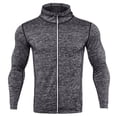 thumbnail image 3 of Bcfgryg Men's Autumn And Winter Fitness Training Casual Hooded Zipper Long-sleeved Sports Quick-drying Jacket Men's Lightweight Jacket Gray XXL, 3 of 4