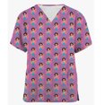 thumbnail image 3 of Camiseta de mujer con estampado de princesas de Disney de alta calidad, cuello en V, uniforme de enfermera fino de dibujos animados, manga corta, tono saludable, 3 of 5