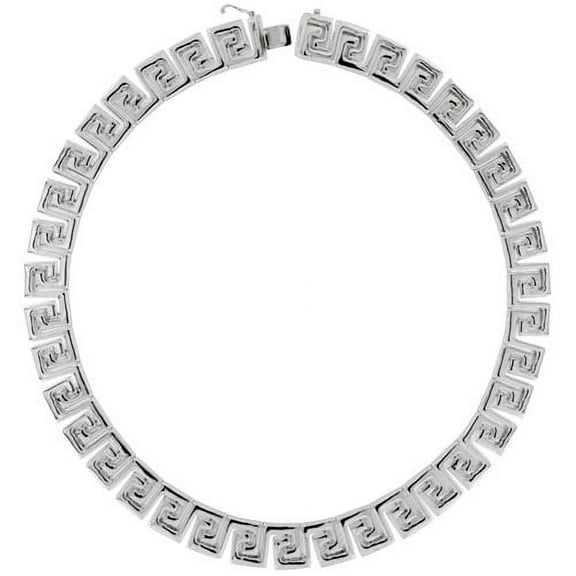 925 Sterling Silver Fancy Solid Italian Stampato Chain Necklace 15mm