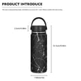 thumbnail image 5 of SEANATIVE 18oz Water Bottles for Girls Leak Proof Double Walled Stainless Steel Gym Bottles for Men Women Insulated Hot Cold Hiking Canteen, Black Marble Stripes, 5 of 7