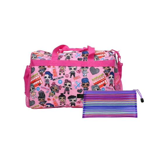 LOL Surprise 16" Duffel Bag Carry-On w/ Mesh Zipper Travel Accessories Pouch