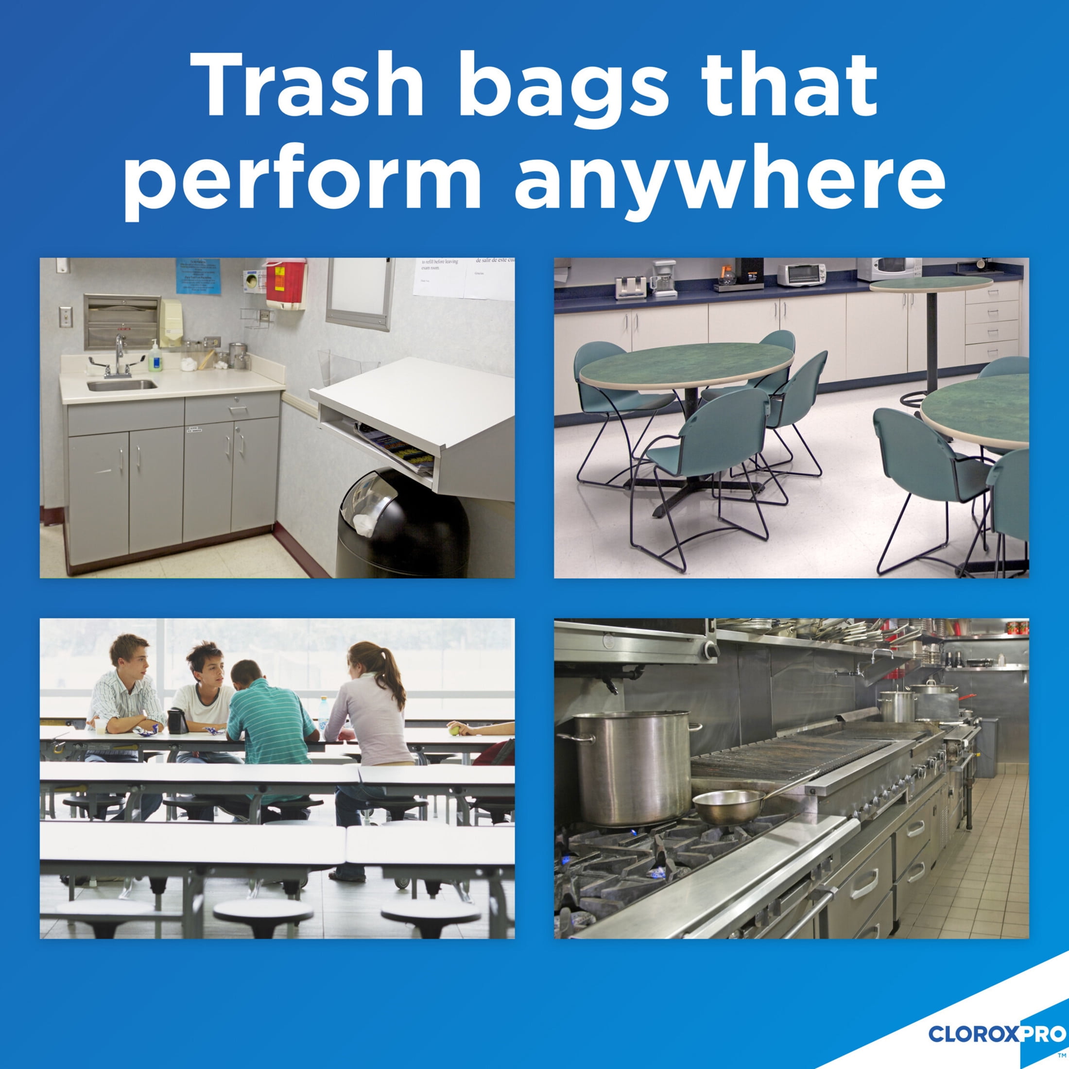 Glad Reinforced Strength Tall Kitchen Drawstring Trash Bags, 13 Gallon, 100 Bags