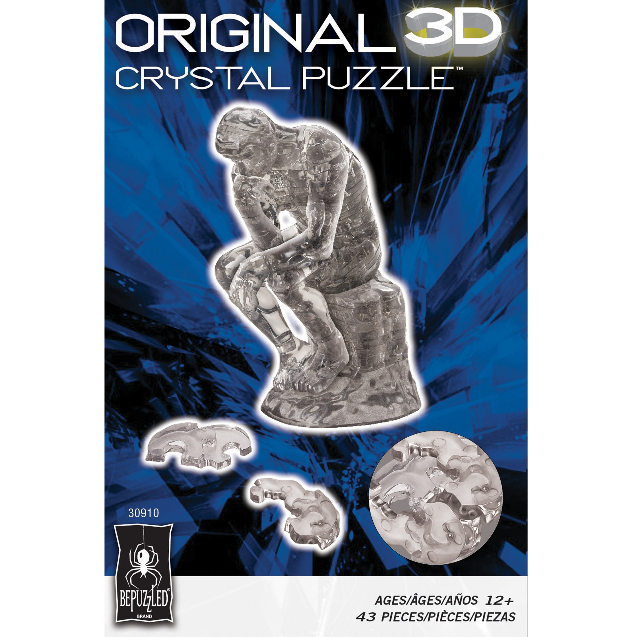 Thinker Original 3D Crystal Puzzle from BePuzzled, Ages 12 and Up